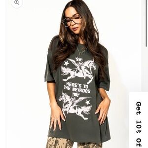 Dressed in LALA Dark Green Graphic Tee